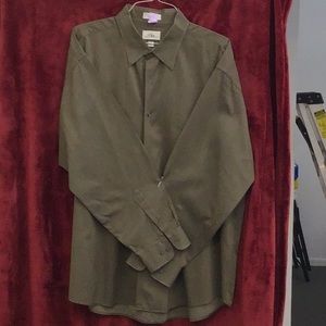 Men’s dress shirt. Size 18.5. Excellent condition brownish gold in color